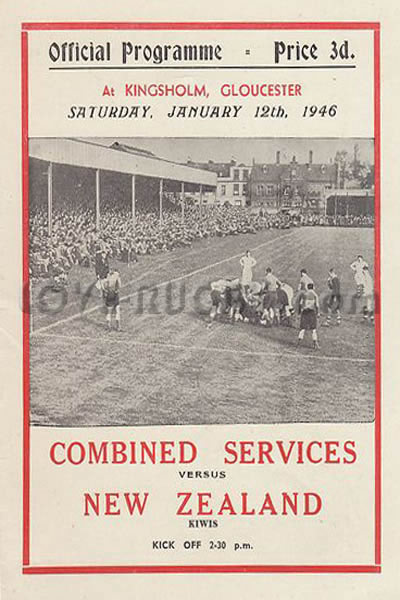 1946 Combined Services v New Zealand  Rugby Programme